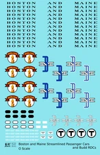 K4 O Scale Decals Boston and Maine Streamlined Passenger Car / RDC Black