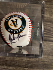 Ruben Sierra/Rickey Henderson signed 1995 A's baseball
