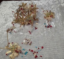 Chinese Wedding Bride Hair Accessory Chinese Crown Wedding Hair Accessories Gold