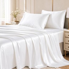 Satin Sheets Full, 4Piece 14Inch Deep Pocket Sheet Set