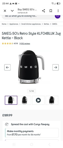 SMEG KLF03GRUK 1.7L Electric 50's Style Kettle