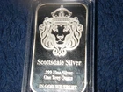Silver Bar Scottsdale One Troy Ounce .999 Fine Silver Bar Scottsdale Silver Mint