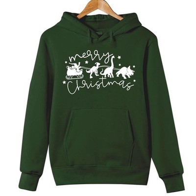 Dino Schlitten Weihnachten Hoodie T-Rex Rentier Ugly Tree Rex Weihnachtsgeschenk Hoody H-5110