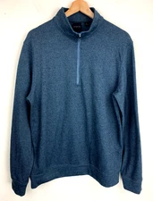 Dunning Golf Men's 1/4 Zip Sweatshirt Size M Mock Neck Blue