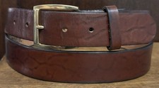 Brown Top Grain Oil Tanned Belt Sz 38 1-3/16  Wide USA VGUC