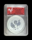 2017-P One Ounce Australia Silver $1 Dollar * PCGS MS70 *  ROOSTER First Strike