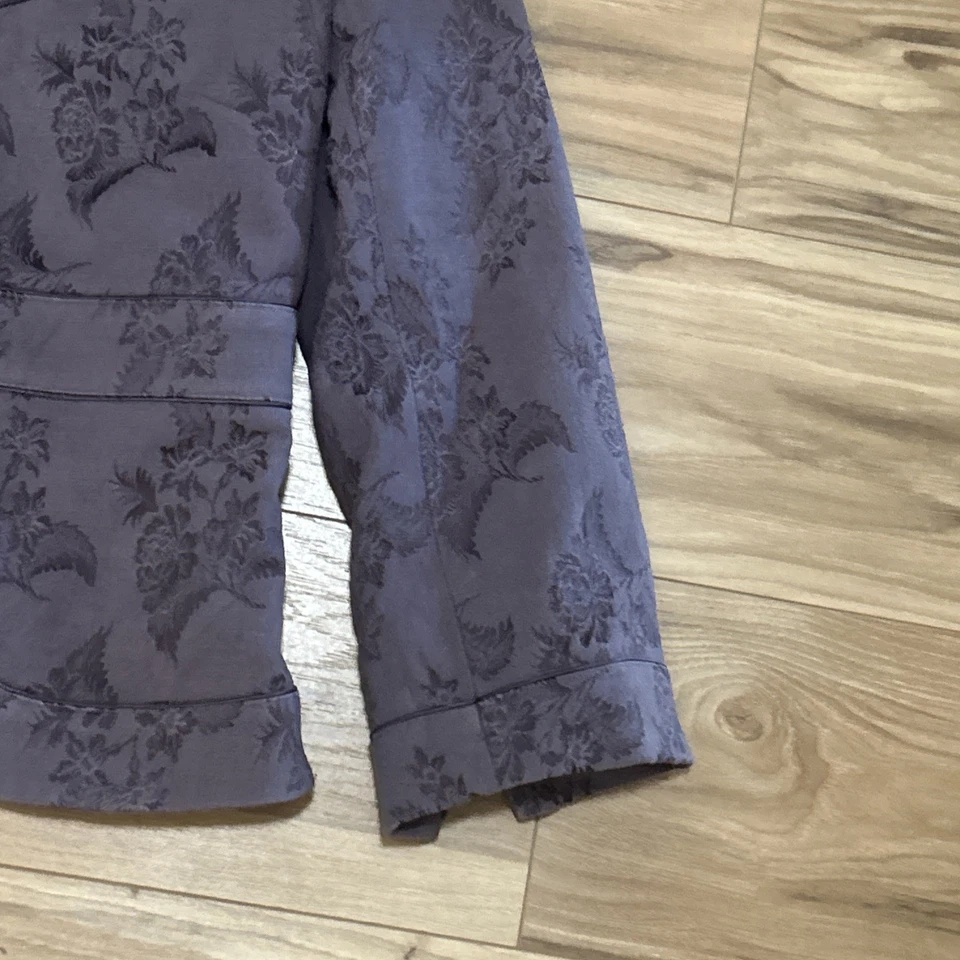 Blazer Elevenses 6 Anthropologie De Colección Lavanda Manga 3/4 Dobladillo Tulipán Usado en Excelente Condición Foto 3 de 4