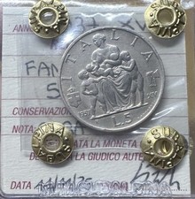 MONETA REGNO D’ITALIA 5 LIRE FAMIGLIA 1937 XV RARA sigillata BB+ SUBALPINA