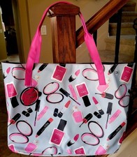 Marvelous Makeup Tote Bag Stylish Pink Cosmetic Print Tote Bag NWT