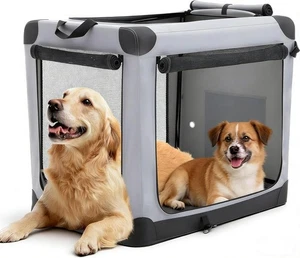 Collapsible 36 Crate de Chien de pouce pour les petits chiens, Crate Portable de Chief de Voyage Gris