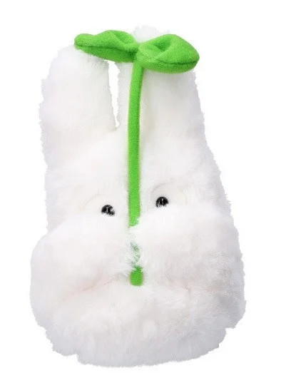 Peluche Nakayoshi Totoro Blanc avec sa feuille, le cadeau doux plein de nostalgie