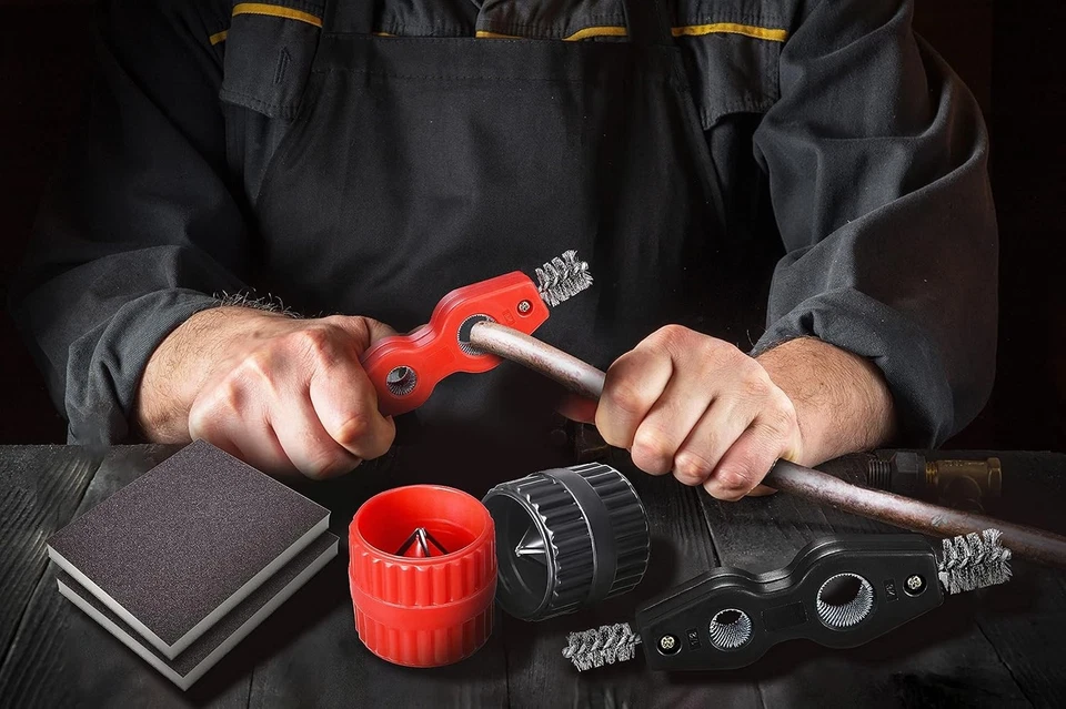 Copper Pipe Cleaner Reamer Sanding Sponge Set 4-in-1 for PVC PPR Copper Brass - Image 4 of 4