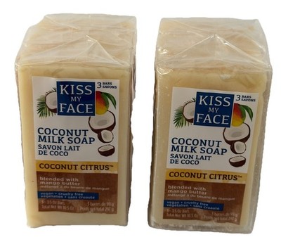 Kiss My Face Bar Soap - Coconut Milk 6 X 3.5oz New Sealed 6 PCs. 21oz