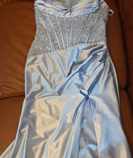 Sherri Hill Light Blue Sleeveless Embellished prom Dress Size 6