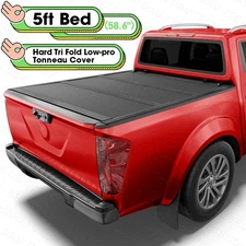 Hard Tri Fold Low-pro Tonneau Cover for 2005-2025 Nissan Frontier 5ft Bed 58.6"