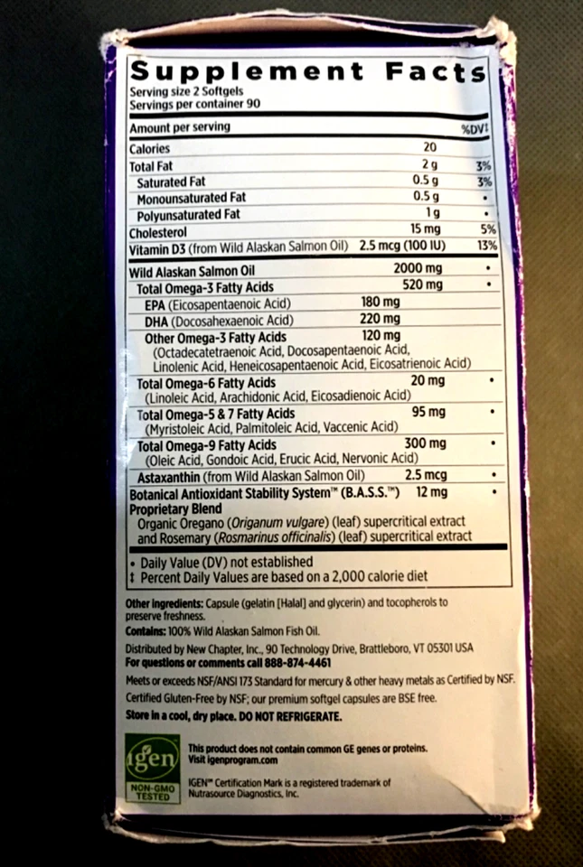 全新 Chapter Wholemega 1000 毫克全鱼油 - 180 软凝胶 全新! — 第 2/3 张图片