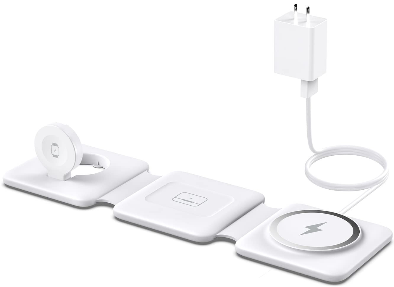 Charging Station for Apple Multiple Devices - 3 in 1 Foldable Magnetic Wirele...-image