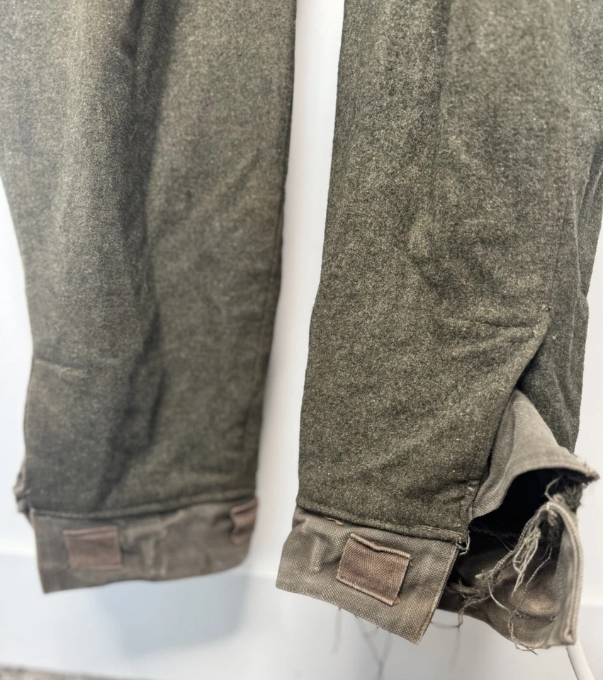 Mono militar sueco vintage de los años 40 con tirantes de cuero de lana de la Segunda Guerra Mundial M/L Foto 3 de 4