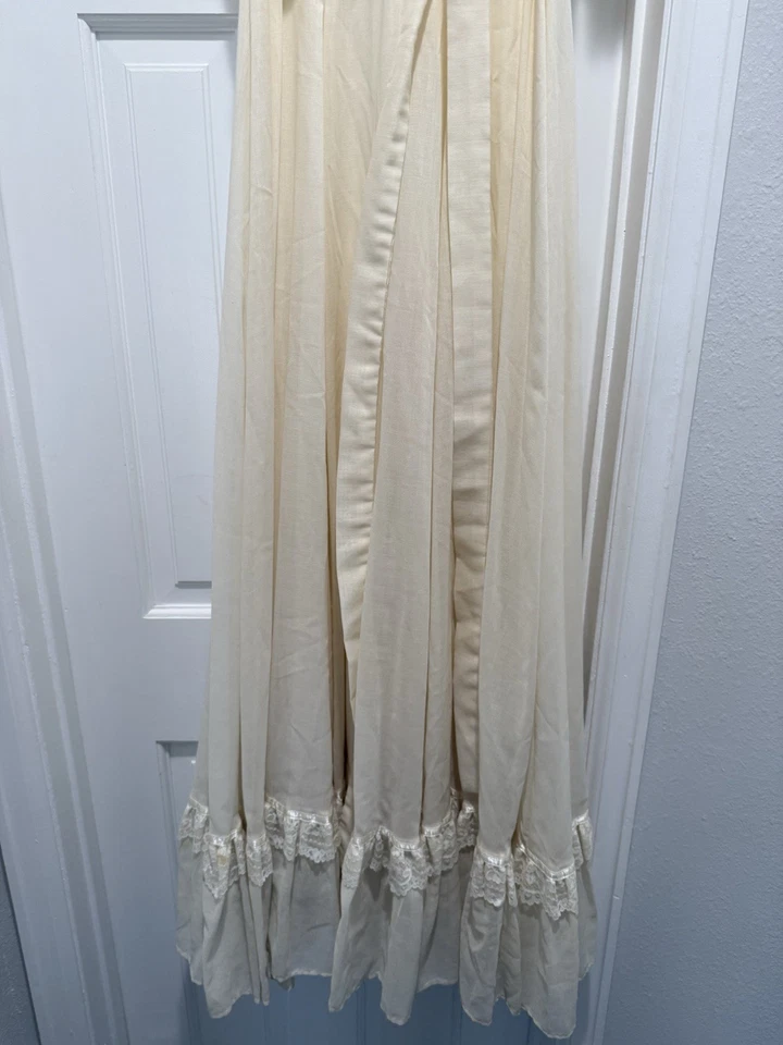 Usado en excelente estado!! Maxi Vestido Vintage Gunne Sax Boho Hippie Encaje Beige Estilo Boda Talla 5 Foto 4 de 4