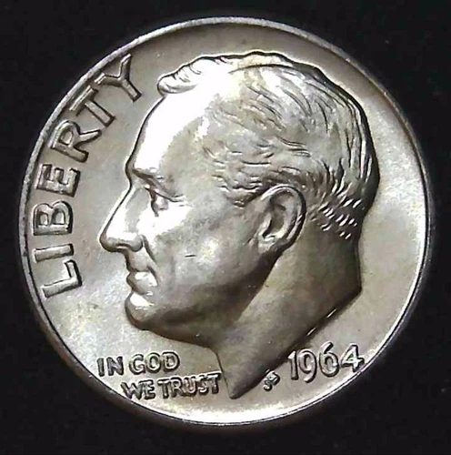 1964-D 10C Roosevelt Dime BU 90% Silver 26owt0311-3
