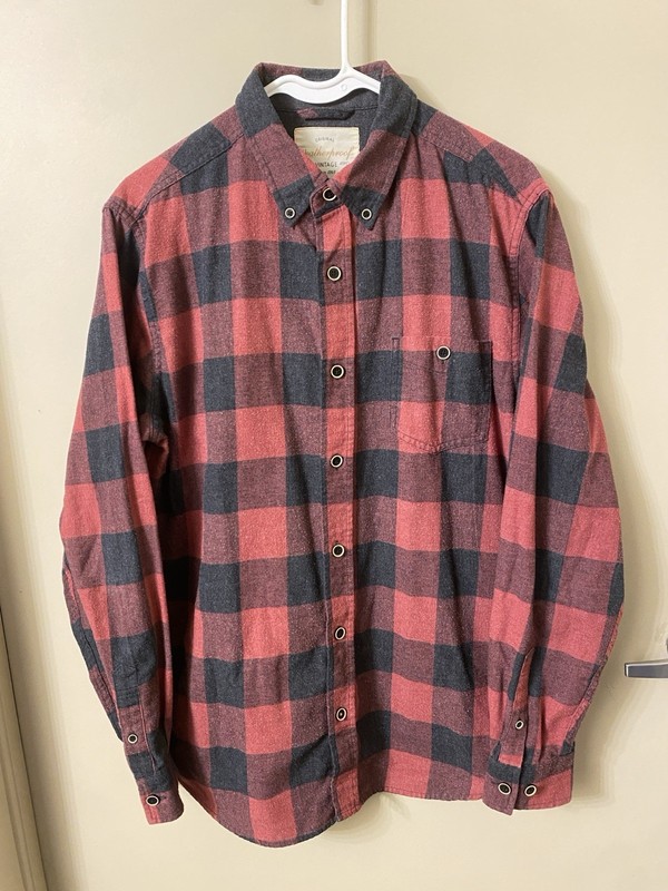 ￼Original Weatherproof Vintage Men’s Medium Red & Black Flannel