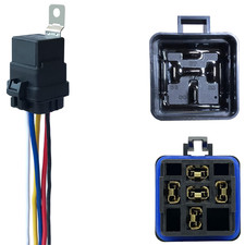 5-Pin 40/30Amp 12V DC Waterproof Automotive Relay with Heavy-Duty Wire