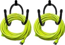 Pmsanzay 2 Pack Hose Hanger,Metal Holder Wall Mount, Hook for Black 