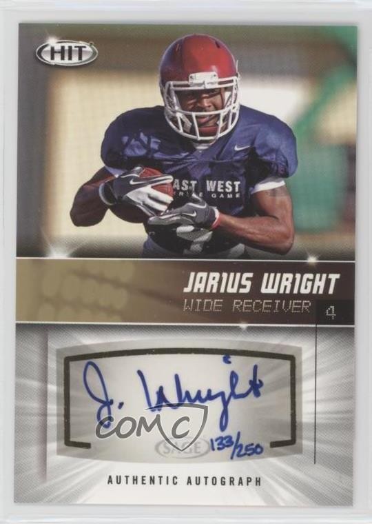 2012 SAGE Hit Gold 133/250 Jarius Wright #A104 Rookie Auto RC 9bz