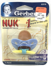 Gerber Nuk Orthodontic Pacifier binky baby multicolor toddler VTG Vintage 2004