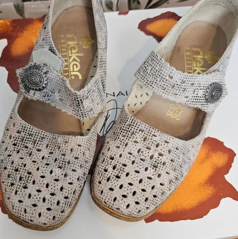 Zapatos Rieker plateados para mujer talla 36 antiestrés Foto 2 de 4
