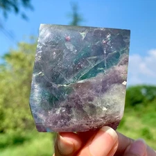 135G Rare Natural Purple Fluorite Quartz Crystal Freeform Mineral Specimen Gift