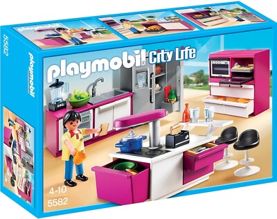 Playmobil 5582 City Life Modern Designer Kitchen - 101 Pcs. - New