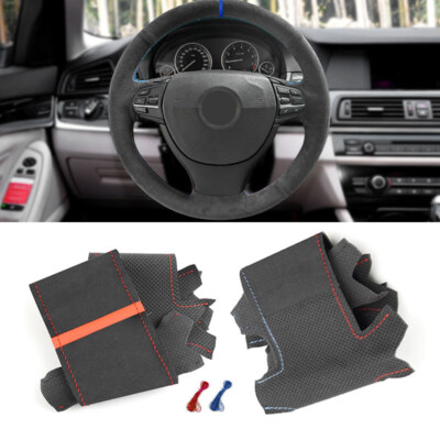 DIY Lenkrad Wildleder Leder Lenkradabdeckung für BMW   5 Series F10 F07 2010-17