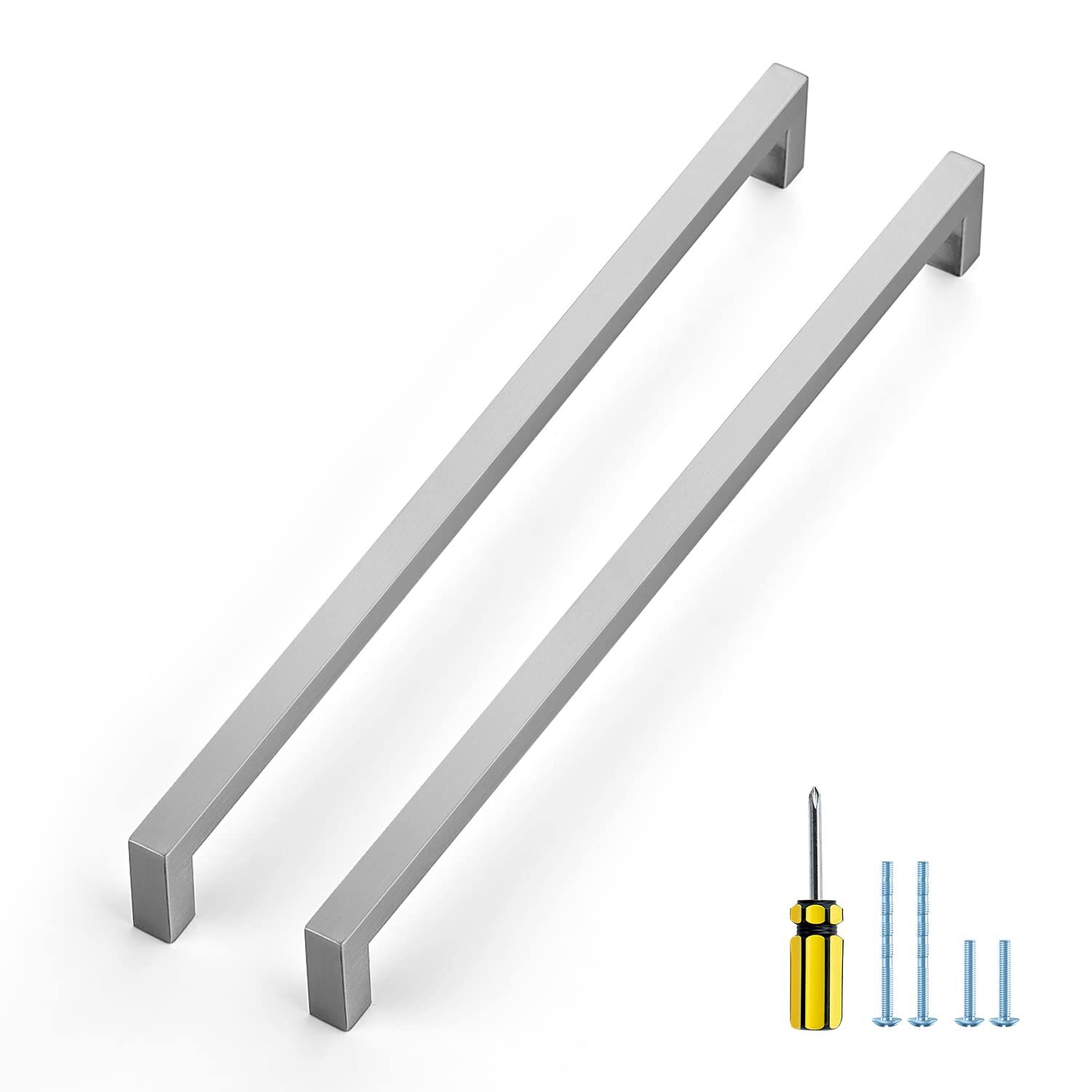 5 Pack Brushed Nickel Cabinet Pulls with Stainless Steel Screwdriver 12-3/5 Inch