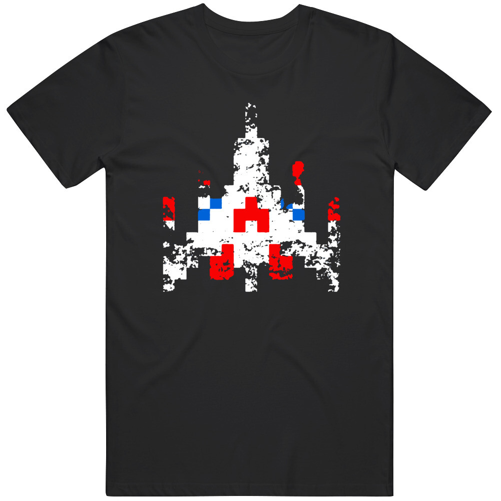 Galaga Space Ship Retro Arcade Video Game Fan Distressed T