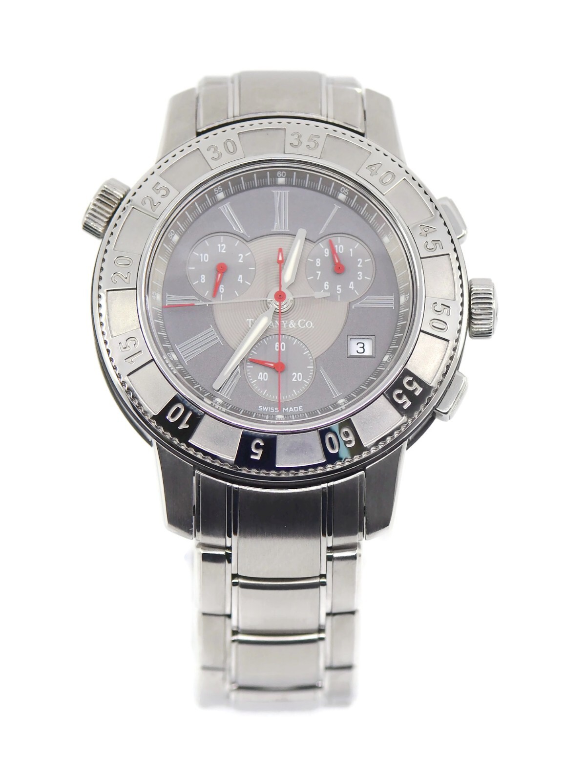 Tiffany & Co Chronograph Stainless Steel Watch T-57