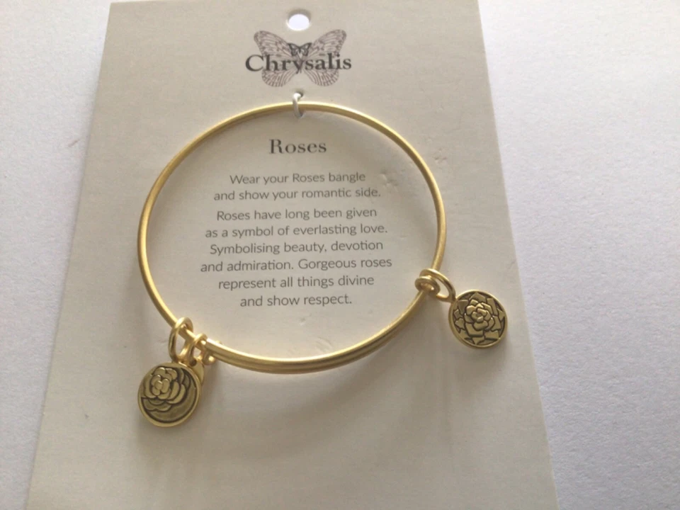 Pulseira expansível folheada a ouro Chrysalis Roses - Imagem 3 de 4