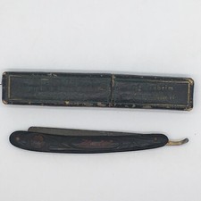 Vintage Walter Stocker ShurEdge Straight Razor #16 Bad Nauheim Germ. Box Goldbug