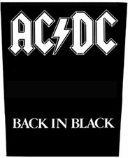 AC/DC Back In Black Back - Woven Back Patch 11.25" x 14"