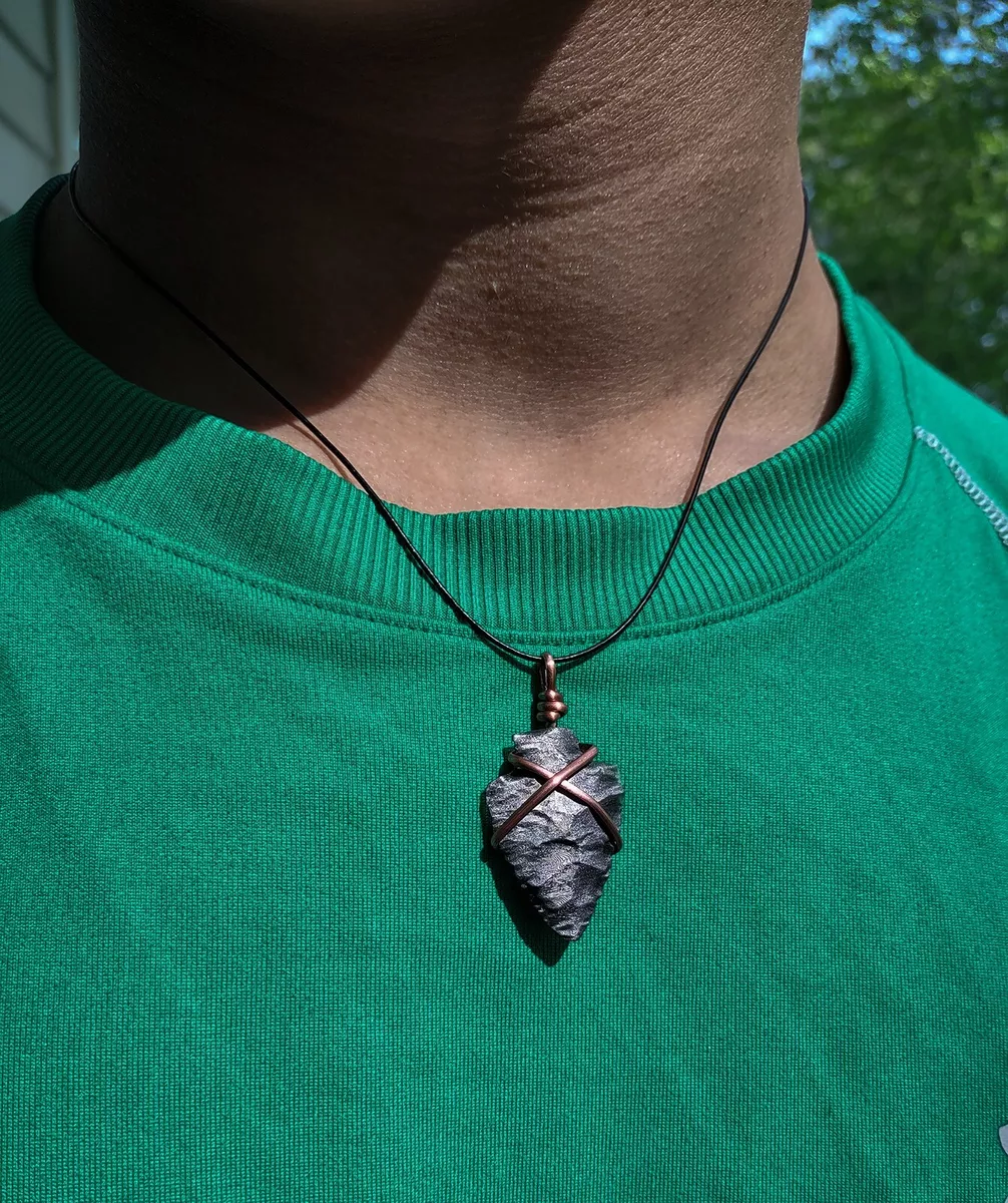Flint arrowhead necklace sale