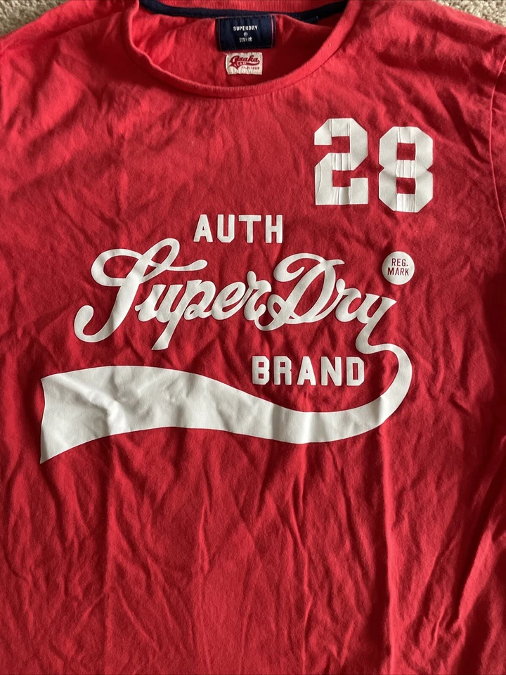 Super dry Collegiate T-shirt Red Number 28 Size XL - Image 3 of 4
