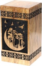 Wooden Urn Human Ashes Rosewood Tree of Life Engraved Funeral Cremation Urns