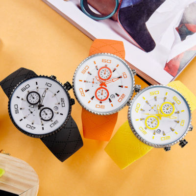 SINOBI Silikon Band Quarz Freizeit Sport Uhr Timer Kalender Leuchtzeiger