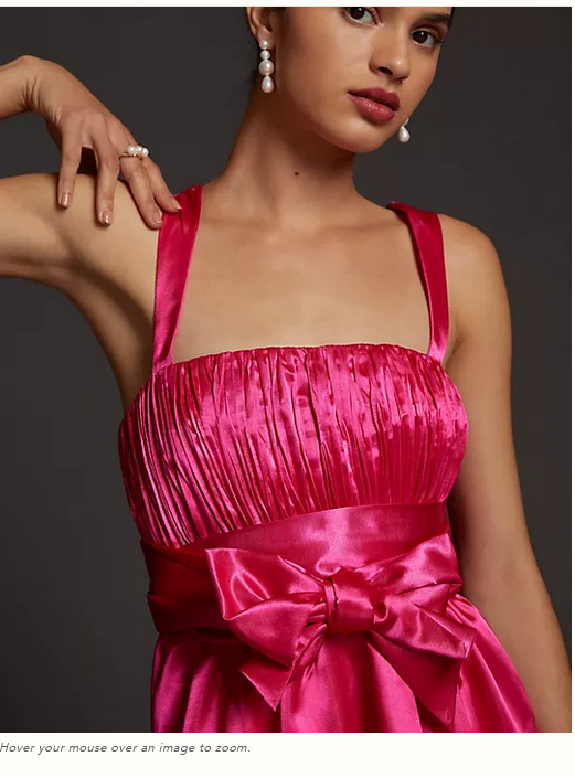 Anthropologie Maeve Pink Bow-Tie Satin Mini Dress 16 NWT Cocktail Party  Holiday | eBay