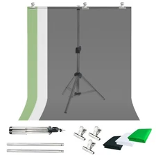 LINCO Table Top Photo Backdrop Support Stand 2.2x2.6ft Green/White/Black Screen