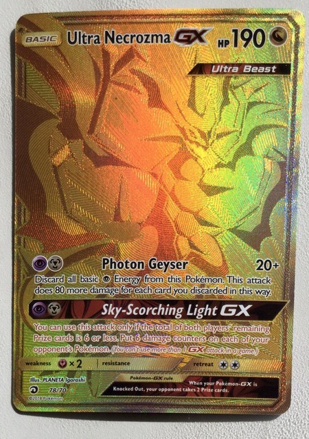 Ultra Necrozma GX 78/70 - Pokemon Gold Secret Rare Dragon Majesty NM | eBay