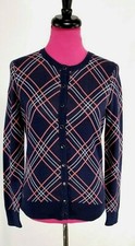 NWT Charter Club Fine Gauge Cardigan Sweater Size S Womens Blue Pink