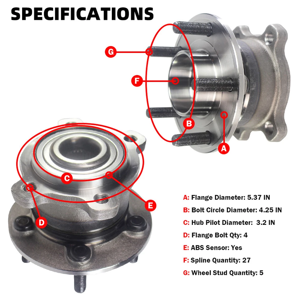 Buje y cojinete de rueda trasera MOOG para Ford Escape Lincoln MKC 2013 2014-2019 AWD Foto 4 de 4