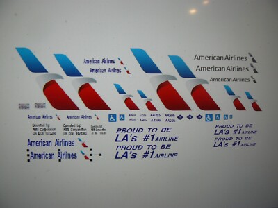 American Airlines Shuttle    Tour Bus Decals  8 Inch Long Model