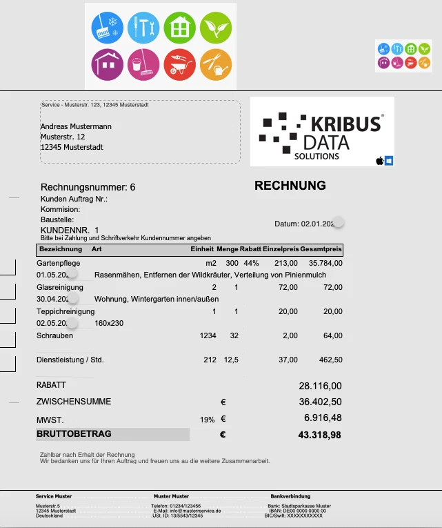 Rechnungs-Software Handwerker Gewerbe Rechnungsprogramm Kleinunternehmen Win Mac - Bild 2 von 4